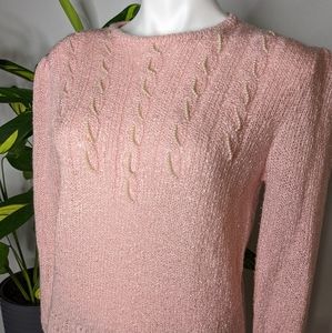 Vintage Donagain pink & pearl sweater L